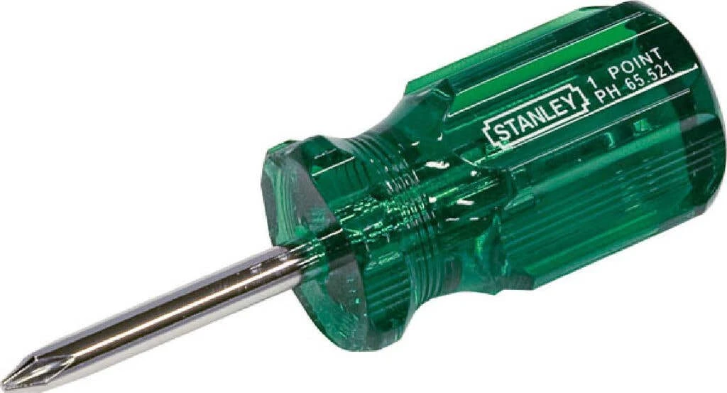 Stanley Acetate Handle Phillips Screwdriver No.1 X 38mm 1 Stanley Acetate Handle Phillips Screwdriver No.1 X 38mm