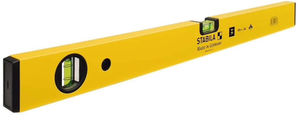 Stabila Type 70 Spirit Level Lightweight Box Frame 2 Vials 600mm 1 Stabila Type 70 Spirit Level Lightweight Box Frame 2 Vials 600mm