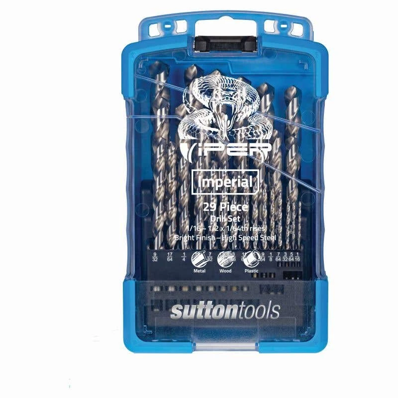 Sutton Tools Viper Jobber Drill Bit Set Imperial - 29 Piece 1 Sutton Tools Viper Jobber Drill Bit Set Imperial - 29 Piece