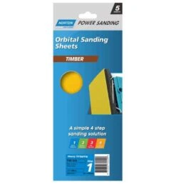Norton Timber Orbital Sanding Sheet P40 Grit 115 X 280mm - 5 Pack -Tool Promotional Store 2563922 1 5