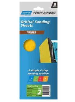 Norton Wood Orbital Sanding Sheet P80 Grit 115 X 280mm - 5 Pack -Tool Promotional Store 2563930 1 7