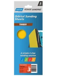 Norton Timber Orbital Sanding Sheet 115 X 280mm Step 3 P120 Grit - 5 Pack