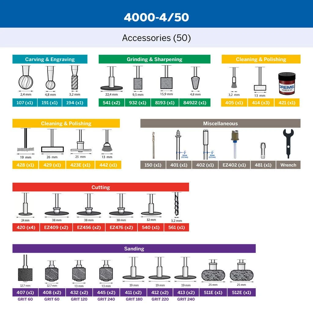 Dremel 175W Corded Rotary Tool Kit 4000 - 4/50 5 Dremel 175W Corded Rotary Tool Kit 4000 - 4/50 - Image 5