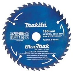 Makita Saw Blade BlueMak 160 X 20mm Bore X 40T