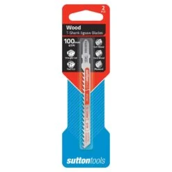 Sutton Tools T-Shank Jigsaw Blade Wood Straight Fast Cut 100mm - 2 Piece