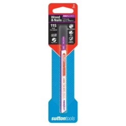 Sutton Tools T-Shank Jigsaw Blade Wood & Nails 115mm 2 Piece