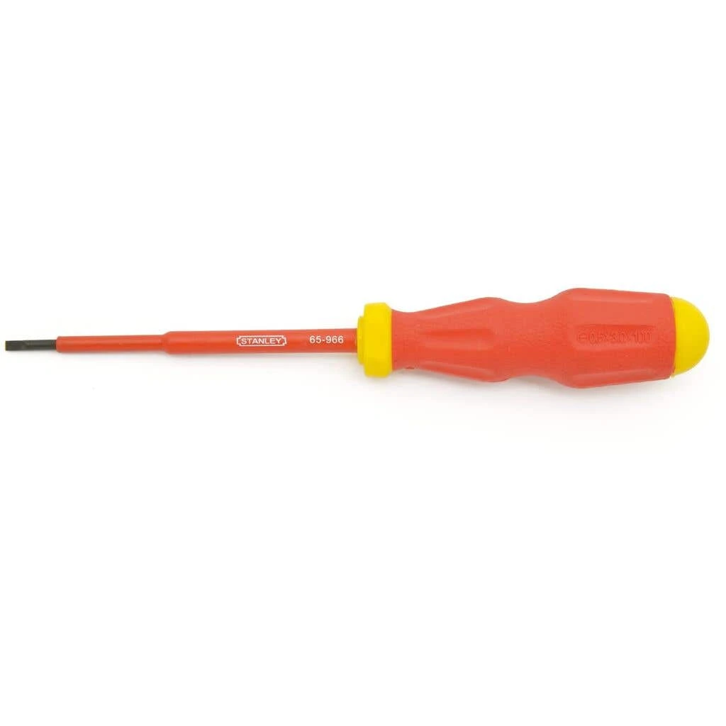 Stanley VDE Slotted Screwdriver 3 X 100mm 1 Stanley VDE Slotted Screwdriver 3 X 100mm