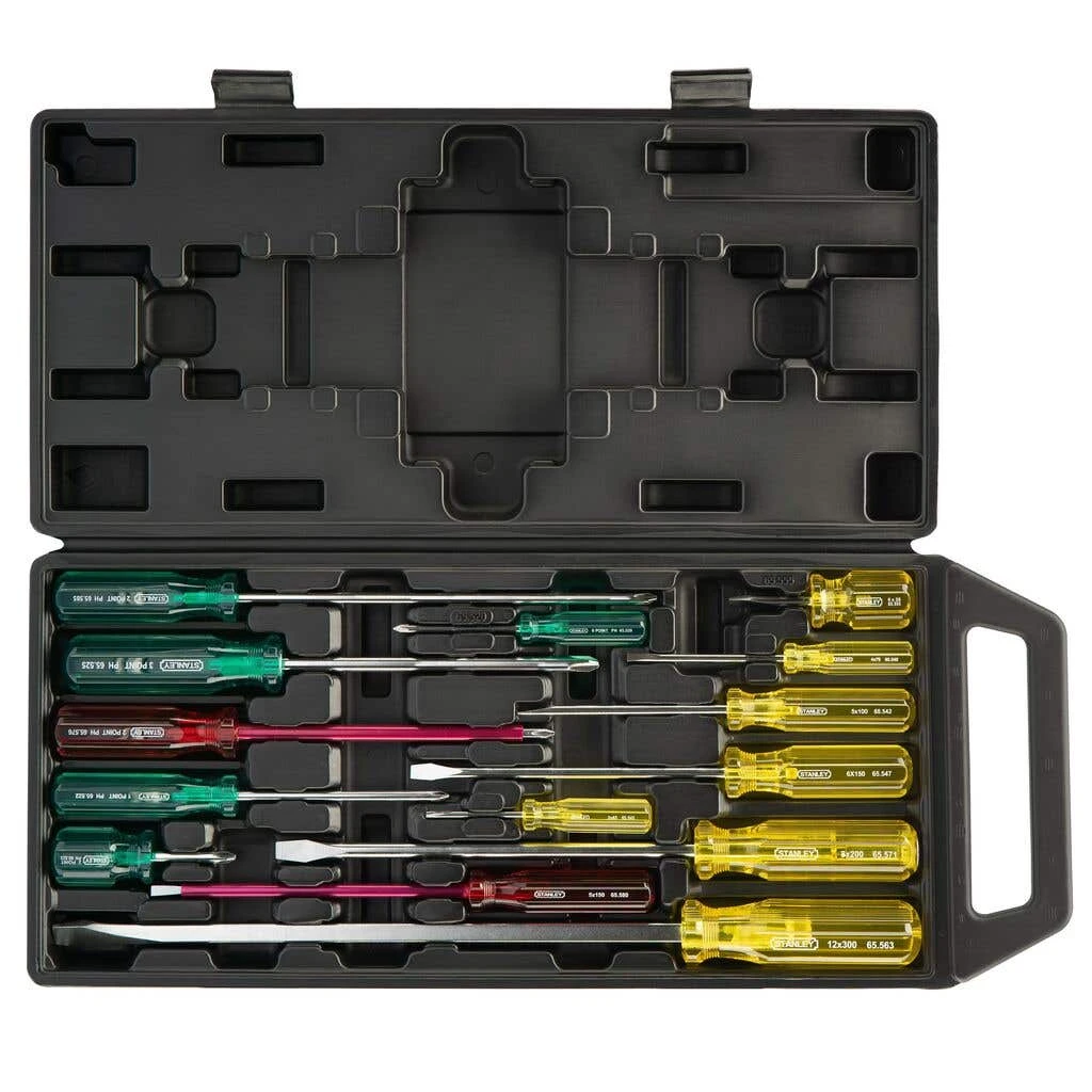 Stanley Industrial Acetate Handle Screwdriver Set - 14 Piece 1 Stanley Industrial Acetate Handle Screwdriver Set - 14 Piece
