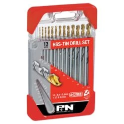 P&N HSS TiN Drill Set 1.5 - 6.5 X 0.5mm + 3.3 & 4.2mm - 13 Piece