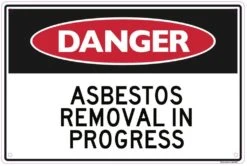 Sandleford Asbestos Removal In Progress Sign
