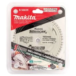 Makita Silencer TCT Saw Blade Specialised Wood & Melamine 60T 165 X 20mm