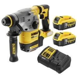 DEWALT 18V 5.0Ah XR Li-Ion SDS-Plus Brushless Cordless Rotary Hammer Drill Combo Kit - DCH283P2-XE