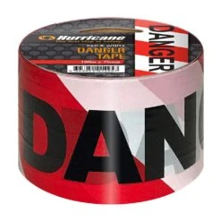 Hurricane Safety Barrier Tape DANGER Red/White 75mm X 100m