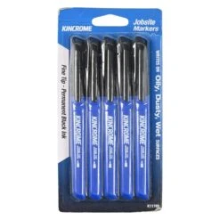 Kincrome Marker Perm Fine Tip Black - 5 Pack