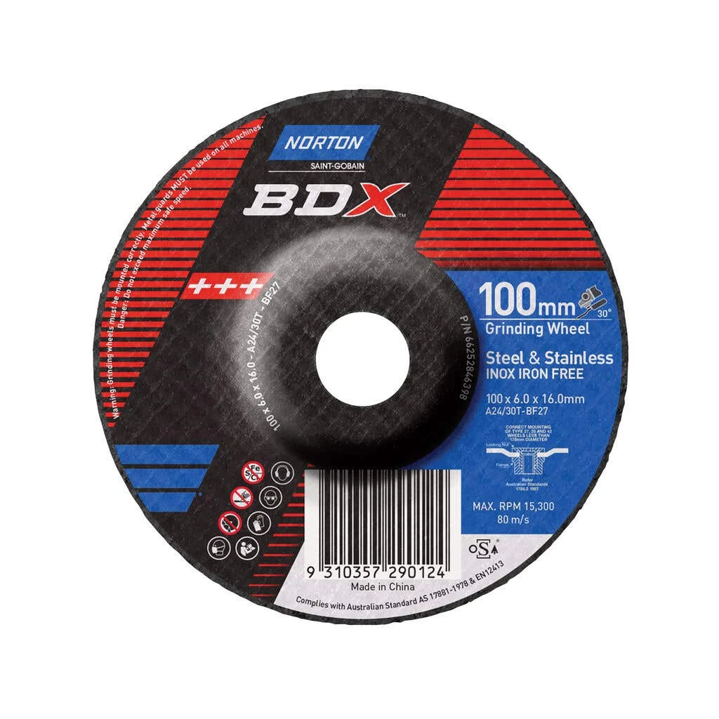 Norton BDX Grinding Wheel 100 X 6.0 X 16mm 1 Norton BDX Grinding Wheel 100 X 6.0 X 16mm