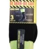 Be Seen-Be Safe Work Socks Black/Fluoro Yellow S6-10 - 3 Pack