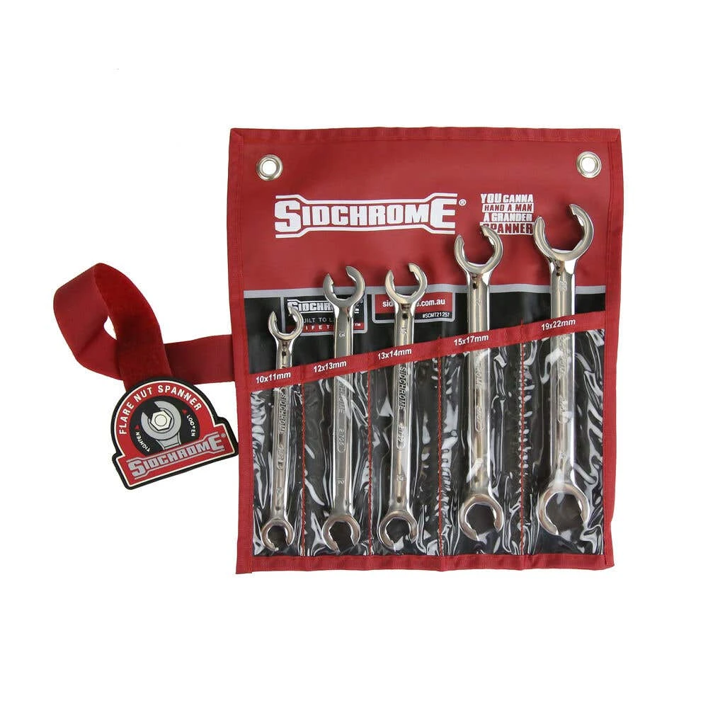 Sidchrome Flare Nut Spanner Set Metric - 5 Piece 1 Sidchrome Flare Nut Spanner Set Metric - 5 Piece
