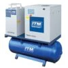 ITM 10hp Rotary Screw 3 Phase Air Compressor Refrigerated Dryer FAD 1080l/min 270L