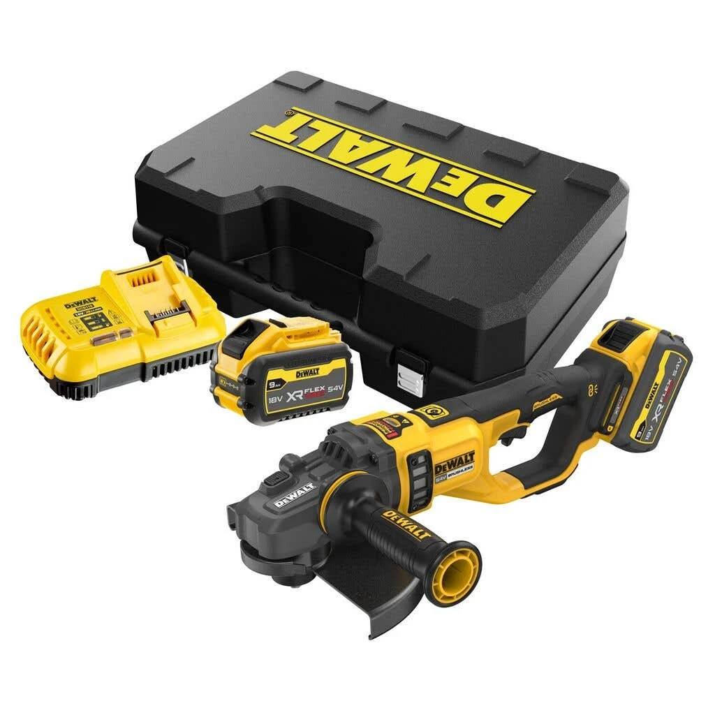 DEWALT 54V XR FLEXVOLT Angle Grinder 9.0Ah Kit 230mm DCG460X2-XE 1 DEWALT 54V XR FLEXVOLT Angle Grinder 9.0Ah Kit 230mm DCG460X2-XE