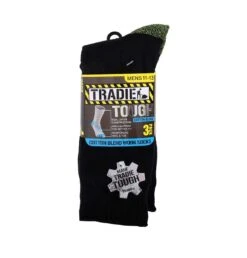 Tradie Sock Cotton Black Fluro - 3 Pack